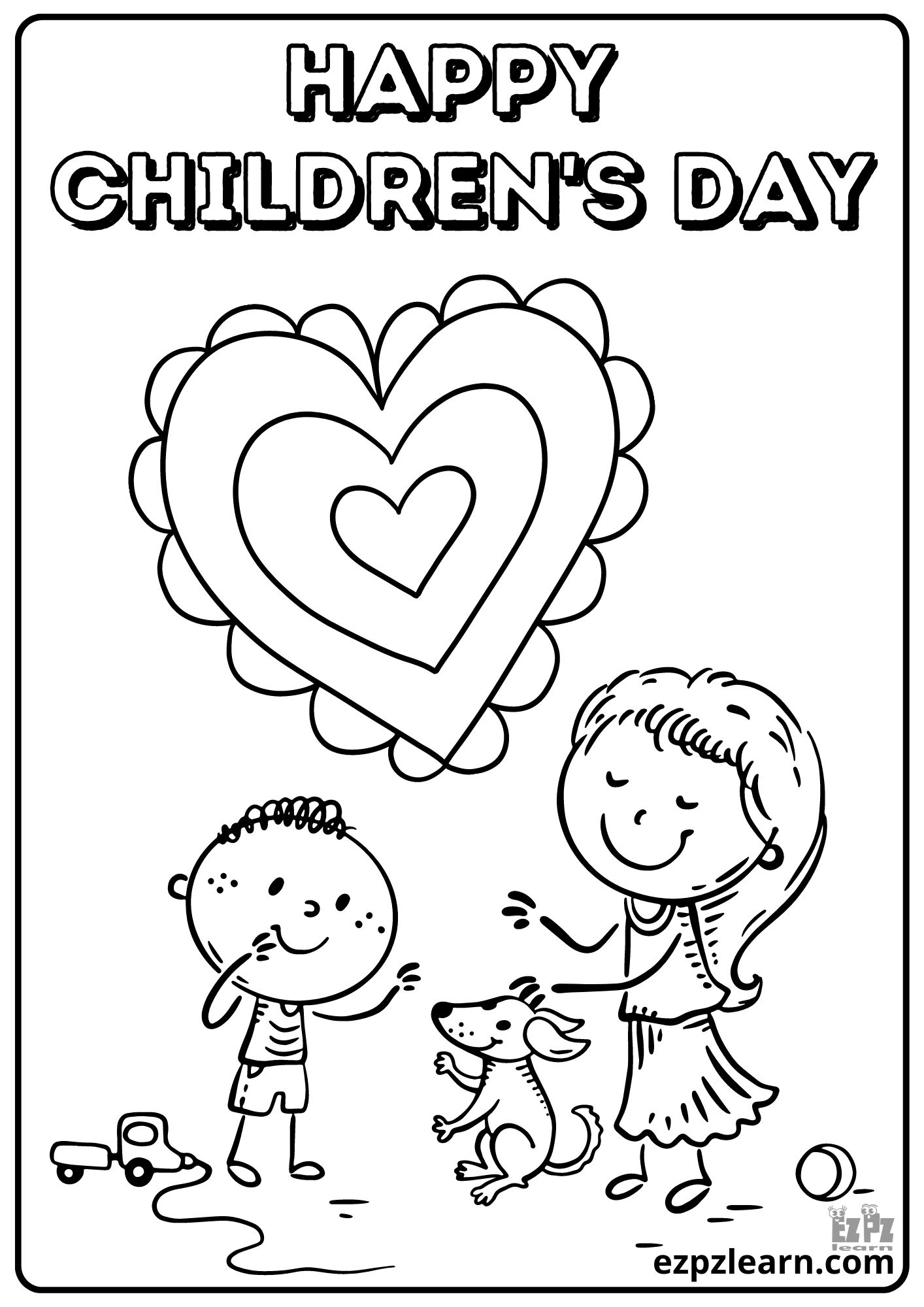 Children's Day Coloring Page 4